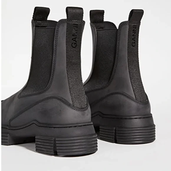 Ganni Recycled Rubber City Boots Black Size 37 7 - Picture 5 of 6
